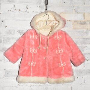 Vintage 1950’s/1960’s BARBIE PINK Faux Fur Jacket Size M ( 21-26 LBS) 18 Month